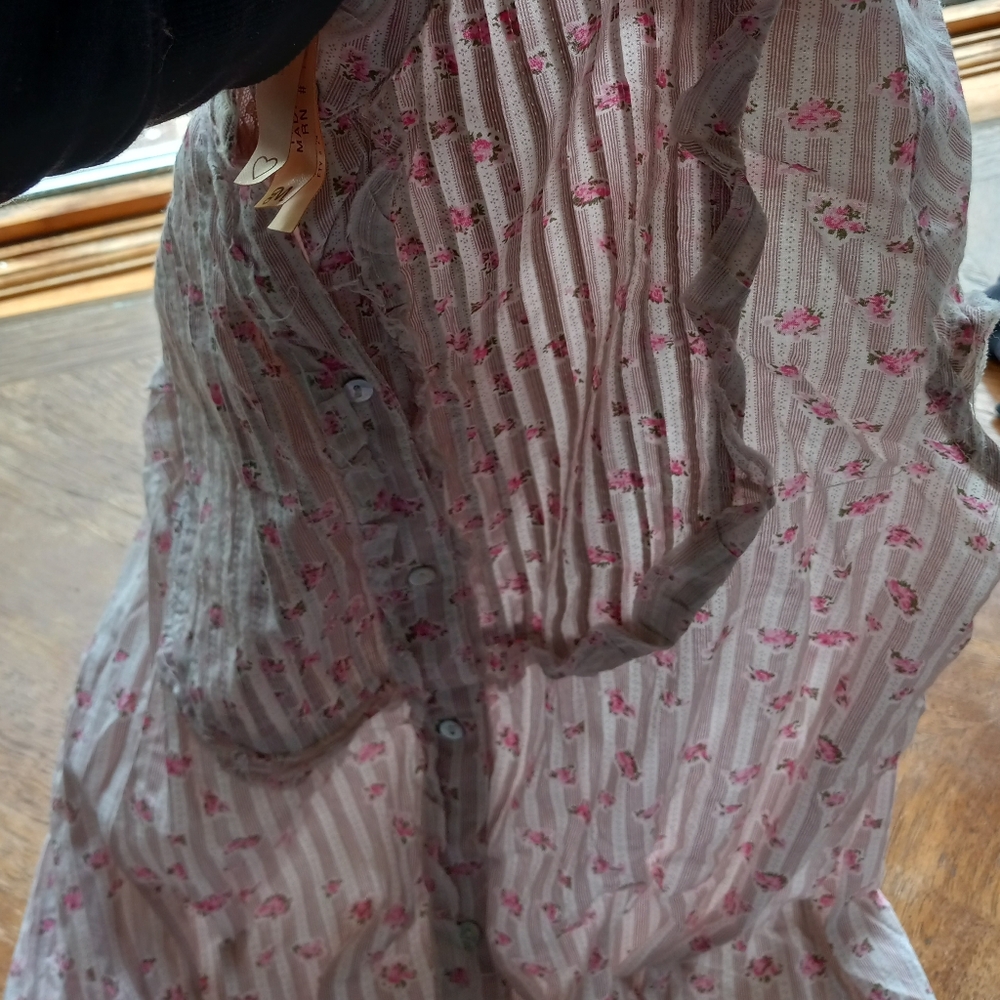 🍀Cute Vintage Floral Buttoned Drop Waist Shirt Dress!!!! - Picture 10 of 12